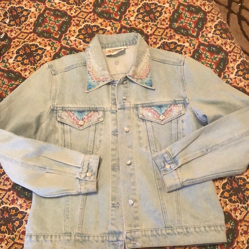Christine Alexander Small bedazzled denim jacket